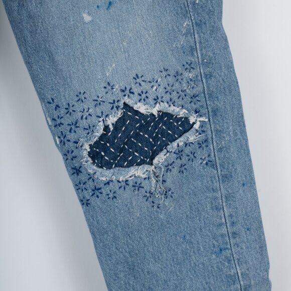 One-of-a-kind Upcycled Levi's 501 Skinny - Picture 4 of 7